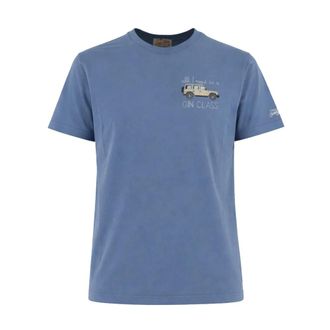 MC2 Saint Barth T-Shirts, male, Blue, Size: S Embroidered Cotton T-Shirt