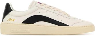 Dsquared2 White Two-Tone Leather Sneakers