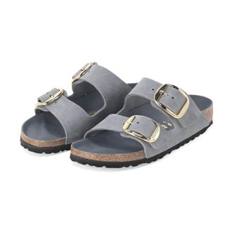 Birkenstock Sliders, female, Gray, Size: 10 US Arizona Big Buckle