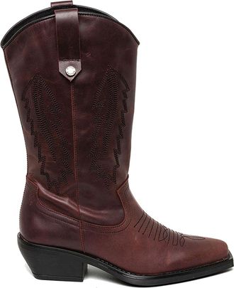Steve Madden Womens Leather Wallace Boot Wines - Wine - Size UK 4