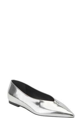 Marc Fisher Casee Pointed Toe Flat in Silver at Nordstrom, Size 8.5