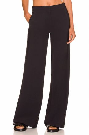 Theory Terena Wide Leg Pants In Black Sum Pique