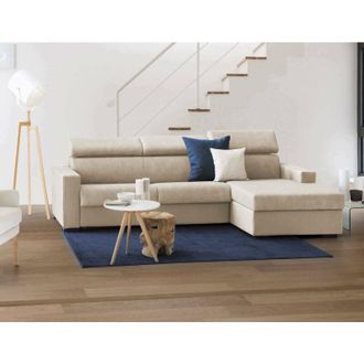 Talamo Italia Sofa Cama Alceste, Sof&aacute; De Esquina, 100% Made In Italy, Sof&aacute; Con Apertura Giratoria, Con Pen&iacute;nsula De Contenedores A La Derecha, Con Reposabrazos Delg