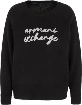A|X Armani Exchange Trui met ronde hals - Dames - Ronde hals truien - Zwart - XS - Katoen - Truien & Vesten
