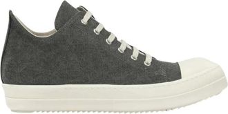 Rick Owens Low Sneaks - Heren - Sneakers - Grijs - 43 EU - Katoen - Schoenen