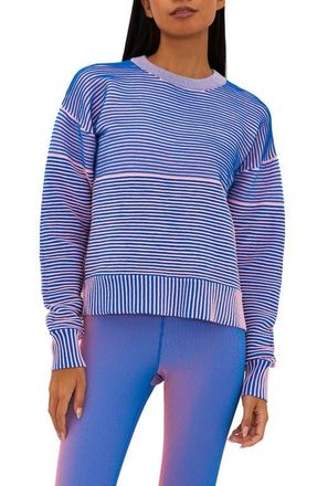 Beach Riot Occulus Textured Stripe Crewneck Sweater in Imperial Two Tone at Nordstrom, Size X-Small