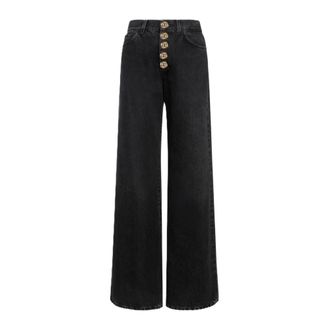 Dondup Wide Jeans, female, Black, Size: W27 Amber Bot Gioie Pant