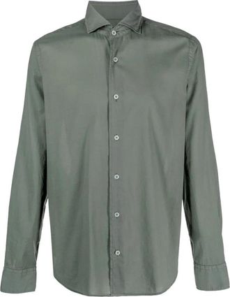 Fedeli Lichtgewicht Donkergroen Shirt met Franse Kraag - Heren - Casual Overhemden - Grijs - 3XL - Katoen - Overhemden