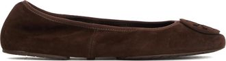 Tory Burch Reva Travel Ballerina - Dames - Ballerinas - Bruin - 40 EU - Leer - Schoenen