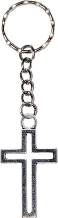 Generic Silver Crucifix Keyring Cross Jesus Christ Christian Keychain Catholic Church Prayer God Key Ring Chain Holy Gift Protection Bag Keys Religous Faith C