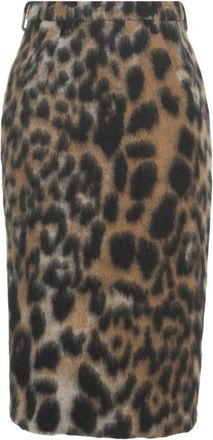 N°21 Animal Print Midi Pencil Skirt With High Waist And Belt Loops