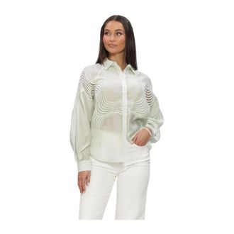 Copenhagen Muse Overhemden, Dames, Groen, L, Polyester, Cmmolly Shirt