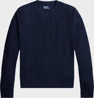 Polo Ralph Lauren Men & apos;s Relaxed Fit Textured Linen Sweater