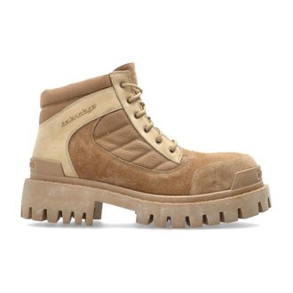 Balenciaga Lace-up Boots, female, Brown, Size: 9 US Combat Strike Boots