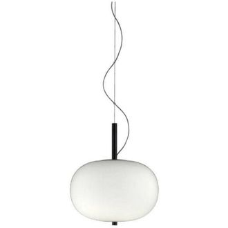 Leds - C4 Grok Ilargi - L&aacute;mpara Colgante De Techo Led Con Forma De Globo, Fresno Oscuro, Blanco Mate, Atenuaci&oacute;n Por Fase, 32 Cm, 1315 Lm, 2700 K