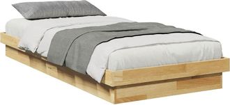 vidaXL Struttura Letto Senza Materasso 75x190 Cm In Legno Di Rovere - Vidaxl