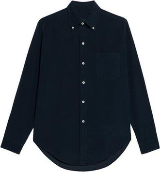 Fortela King Corduroy Button Down Shirt in Navy at Nordstrom, Size Medium