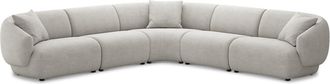 Castlery Auburn Extended L-Shape Sectional Sofa Customized, Performance Classic Twill, Medium Grey, Spill Resistant, Modular for Castlery