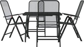 vidaXL Juego De Comedor De Jard&iacute;n 5 Pzas Malla Met&aacute;lica Gris Antracita Vidaxl