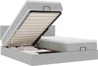 vidaXL Vidaxl - Estructura De Cama Otomana Colchones Terciopelo Gris Claro
