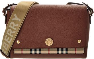 Burberry Note Medium Vintage Check & Leather Shoulder Bag (Authentic Pre-Loved)