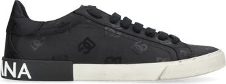 Dolce & Gabbana Mens Portofino Low-Top Sneakers Black Polyamide Trainers