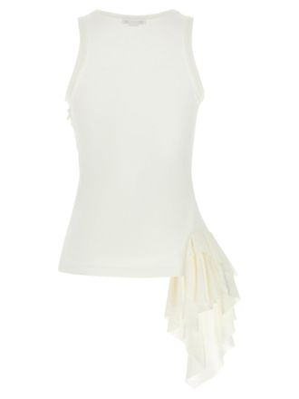 Alexander McQueen Silk Ruffle Tank Top - Cream