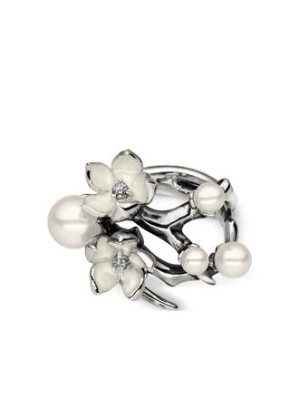 Shaun Leane Sterling Silver Pearl Flower Ring