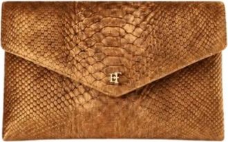 Elisabetta Franchi Clutch - Dames - Schoudertassen - Oranje - ONE Size - Katoen - Tassen