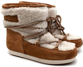 Moon Boot LAB69 Dark Side Low Cream Shearling Boots Size 37