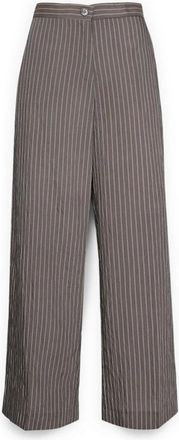 Elena Miro Pinstripe Chinos - Dames - Wijde Broeken - Grijs - 3XL - Polyester - Broeken