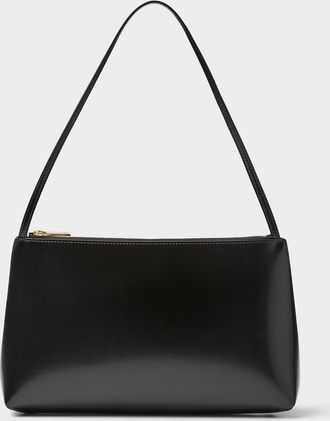 Mansur Gavriel Womens Gaia smooth black leather shoulder bag