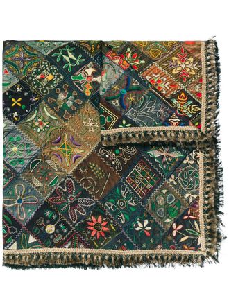 Pierre-Louis Mascia embroidered scarf - Green