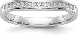 Diamond2Deal 14k White Gold Lab Grown Diamond Wedding Band Ring 0.26Ct Clarity- VS Color- G-H