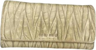 Miu Miu Pre-owned Wallets, female, White, Size: ONE SIZE Pre-owned Leather Wallet