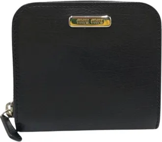 Miu Miu Pre-owned Wallets, female, Black, Size: ONE SIZE Pre-owned Leather Wallet