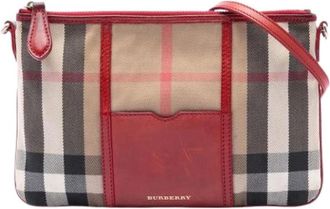 Burberry Pre-owned Canvas Crossbody Tas - Dames - Vintage Schoudertas - Veelkleurig - ONE Size - Leer - Vintage