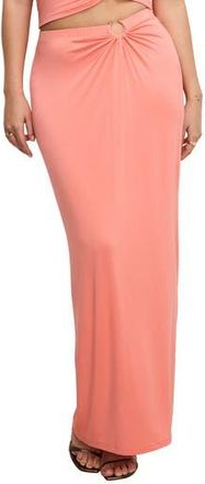 Good American Ruched Jersey Maxi Skirt in Coral002 at Nordstrom Rack, Size X-Large