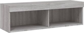 vidaXL Vidaxl - Mueble Para Tv Con Luces Led Gris Sonoma 100x30x30 Cm