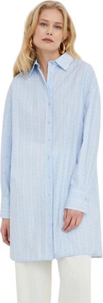 Twinset Overhemden, Dames, Blauw, S, Katoen, Bedrukt Shirt