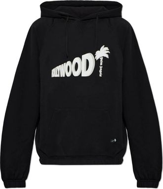 Palm Angels Katoenen sweater met print - Heren - Sweatshirts & Hoodies - Zwart - Maat: M Katoen