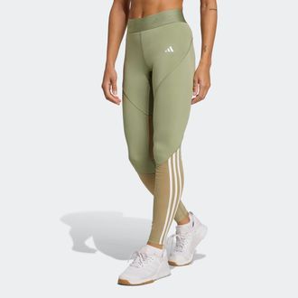 adidas Trainingstights ADIDAS PERFORMANCE HYGLM 1/1 L, Damen, Gr. XL, N-Gr, gr&uuml;n (tent gr&uuml;n, wei&szlig;), Obermaterial: 85% Polyester, 15% Elasthan, Hosen Training