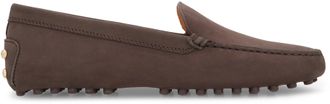 Tod's Womens Moccasin Nubuck Brown Calf Loafers