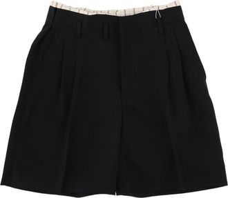 Maison Margiela Tailored Black Shorts with Structured Fit and Contrasting Waistband