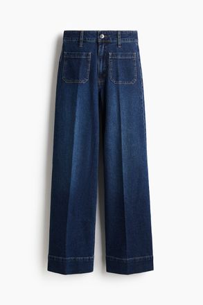 H&M Wide High Jeans - Dunkles Denimblau