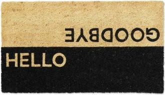 Tag Hello Goodbye PVC Coir Door Mat - Natural Everyday Use in Black at Nordstrom, Size Medium
