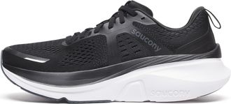 Saucony Womens Guide 18 Road Running Shoe, Black/White, 8.5 Wide
