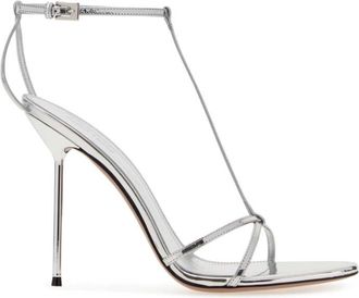 PARIS TEXAS Silver Leather Lidia Heels