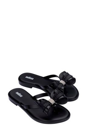 Melissa Slim V Ad Water Resistant Flip Flop in Black at Nordstrom, Size 10