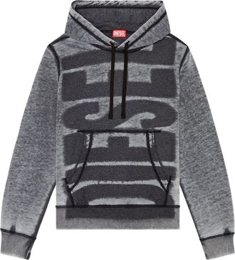 Diesel S-Ginn-Hood-L1 burn-out hoodie - men - Polyester/Cotton - S - Grey